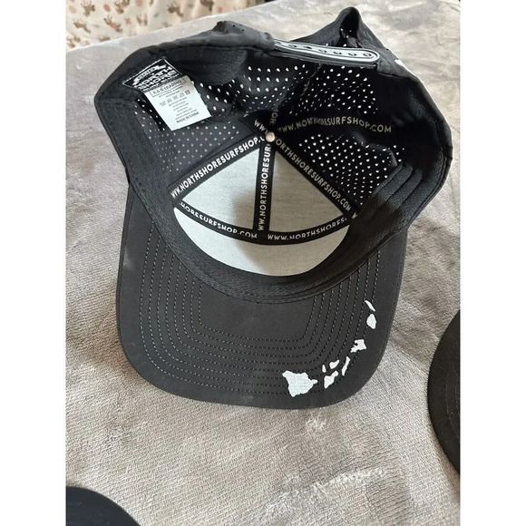 North Shore Surf Shop Trucker Snap Back Hat Cap Mesh Solid Black Hawaii Islands - Picture 4 of 6